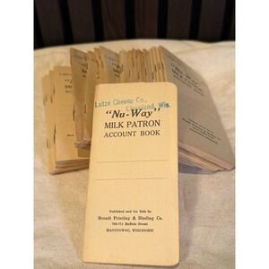 Antique/Vintage Nu-Way Milk Patron Account Book - Annual Book - Set of 25